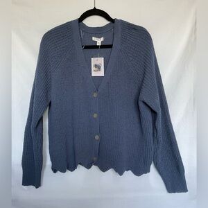 LC Lauren Conrad Blue Cardigan Sweater Classic Knit